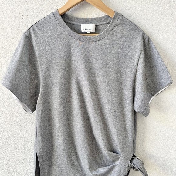 3.1 Phillip Lim Side Knot Tee Size Large Gray Women's - Picture 2 of 7